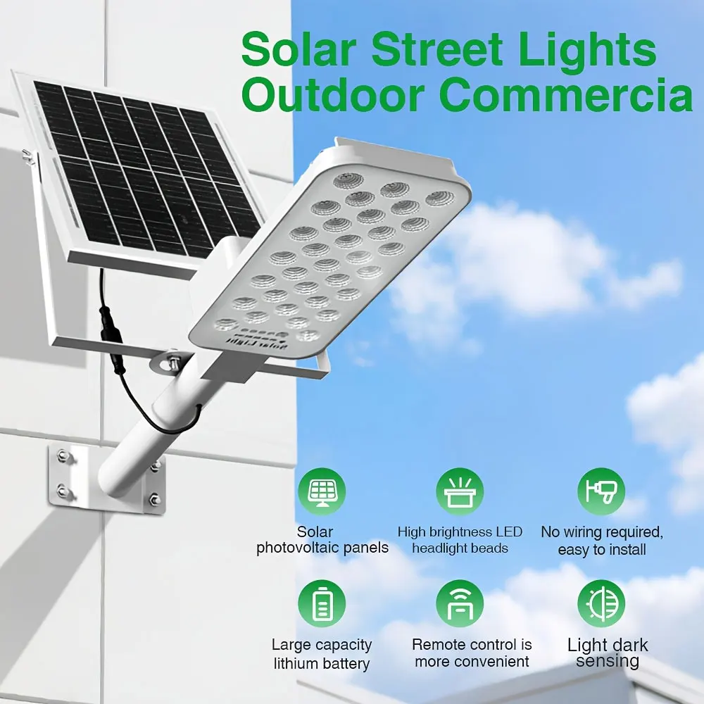 200 واط ضوء الشمس القوي في الهواء الطلق ضوء الشارع الشمسي 6000 مللي أمبير مقاوم للماء التلقائي الغسق إلى الفجر ضوء الشارع لحديقة المرآب #4