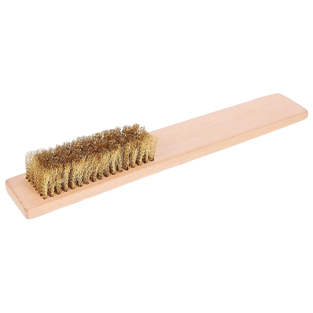 

1pcs Ski Cleaning Brush Copper Wire Snowboard Wax Removal Tool Wooden Handle Maintenance Accessories For Sliding Plate