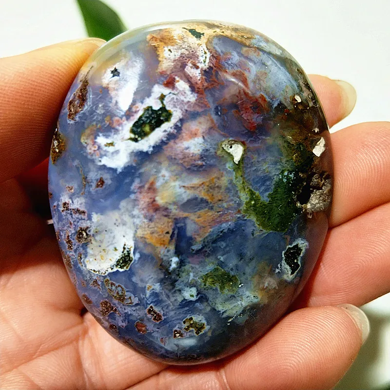 Natural Stone Beautiful OceanJasper Palm Stone Meditation Energy Witchcra Yoga Exercise Stone Feng Shui Crystal Room Decoration