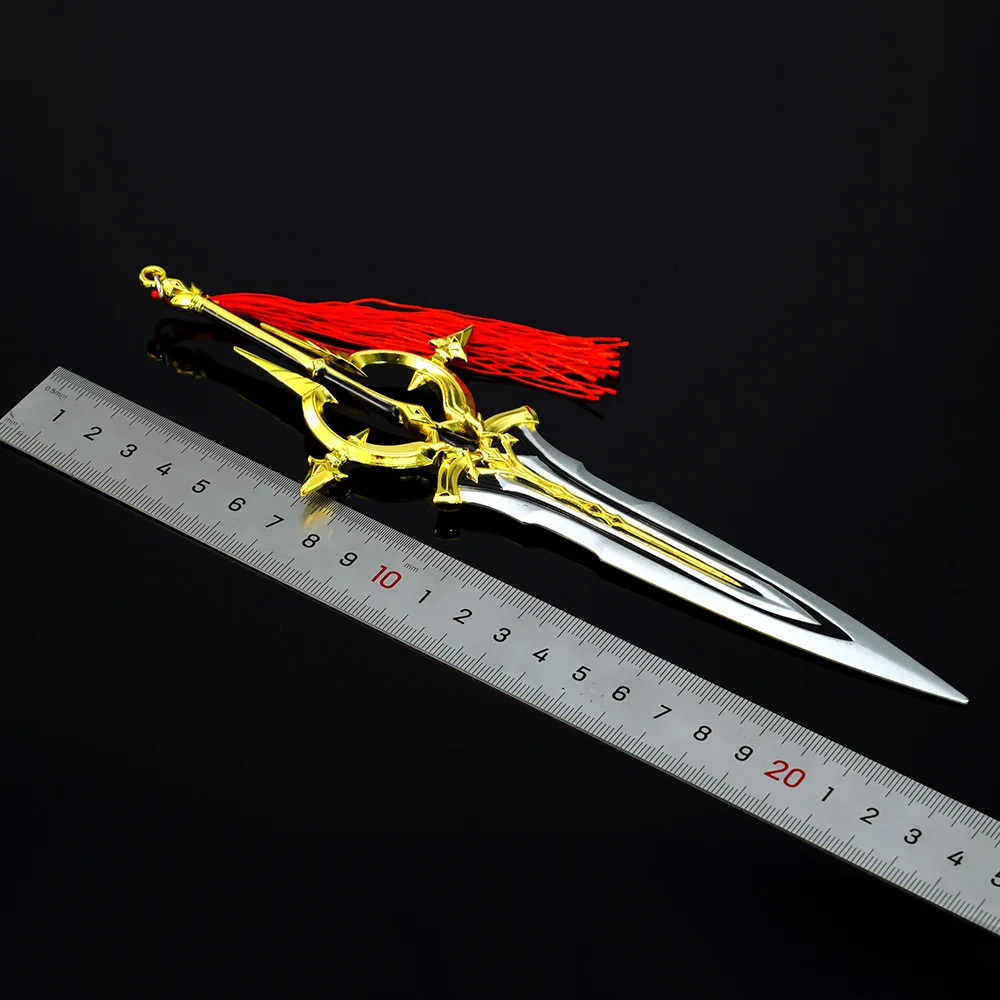 King of Glory Game Peripheral 22cm Sword Character Kai Silver White Aria Zinc Alloy Weapons Model Ornaments Collection Gift Toys