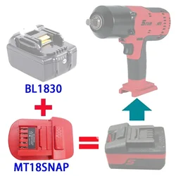 MT18SNAP Adapter Converter，For Makita 18V Lithium Battery Convert To for Snap on 18V CTB8185 CTB7185 CTB8187 Tool Easy Install