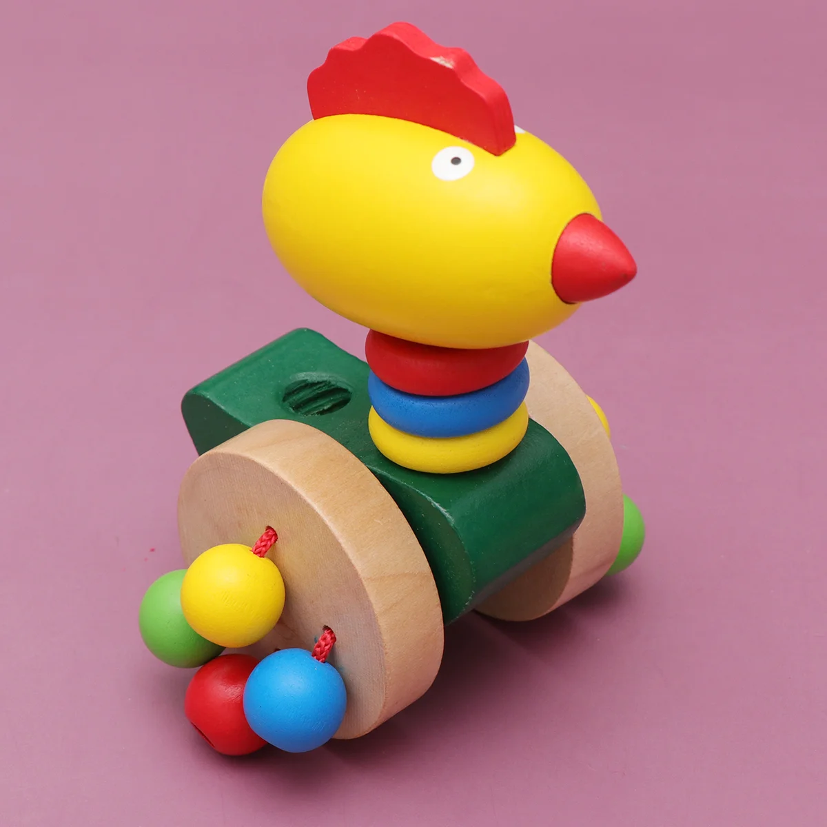 Carrello con asta di spinta Girello in legno giocattolo e riconoscimento dei colori per la prima infanzia