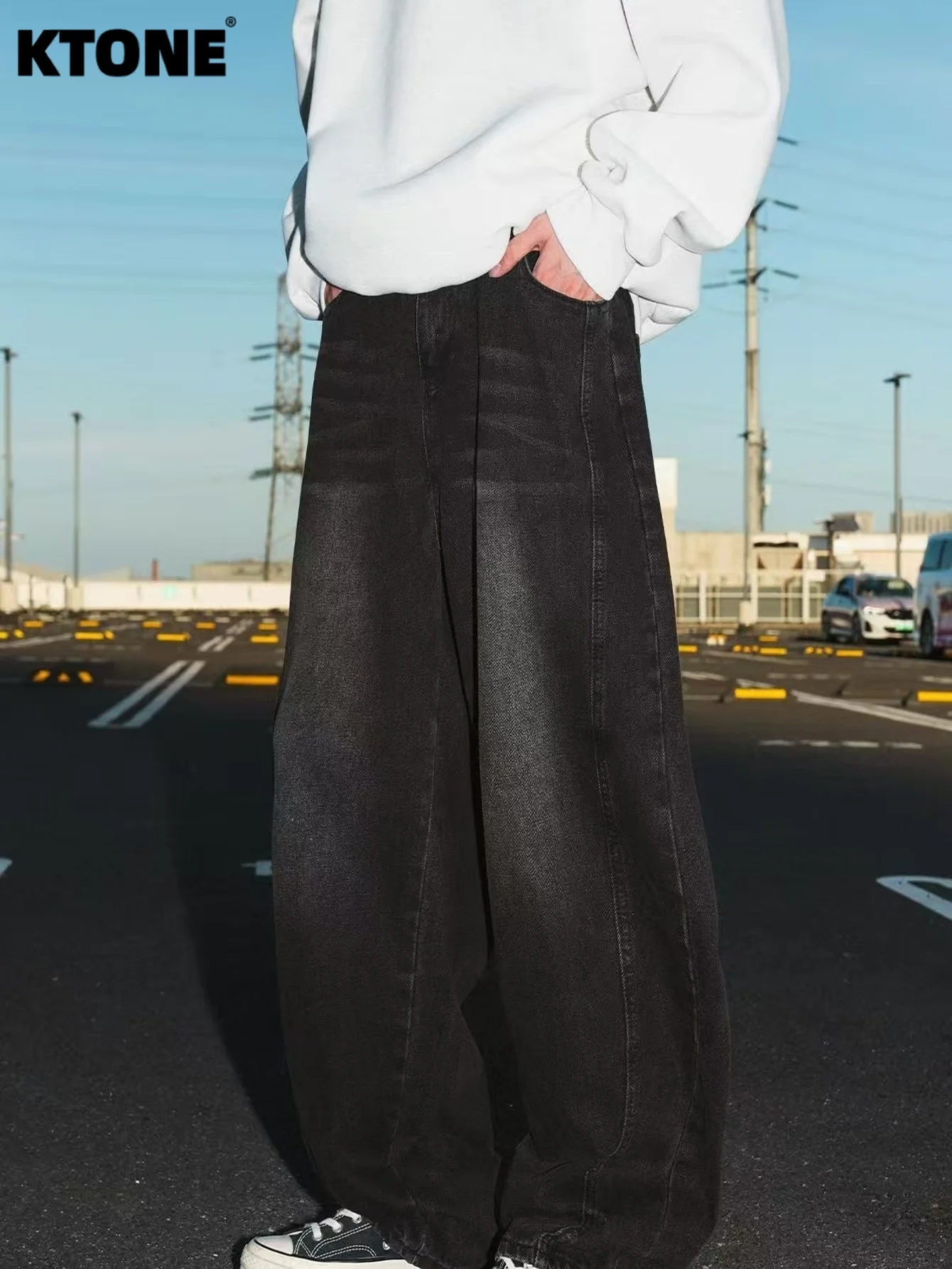 

Solid Color Jeans Unisex Black Baggy Jeans Retro Y2K Drip Original No accessories or belts included