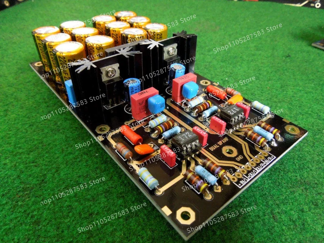 (A36) Line-level phono amplifier board for vinyl record players with MM moving-magnet cartridges, finished phono amplifier board