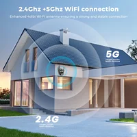2 caméras de sécurité WiFi PTZ 15MP 8K 2.4G/5G à trois objectifs et trois écrans, caméra de surveillance extérieure avec détection humaine, application O-KAM PRO 6