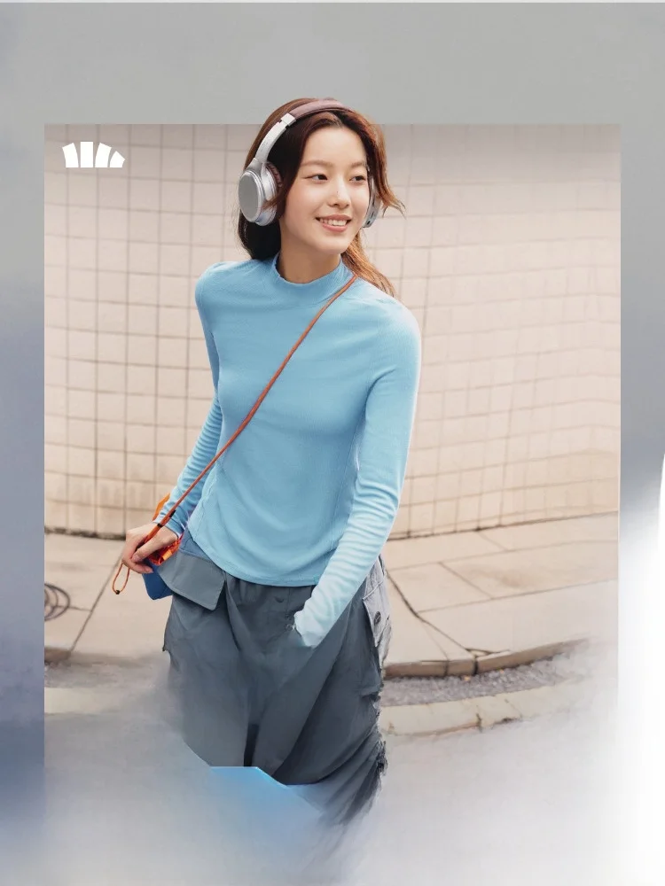 

Женская футболка-лонгслив Bananain с высоким воротом, облегающая, повседневная, для дома и улицы, дышащая, комфортная