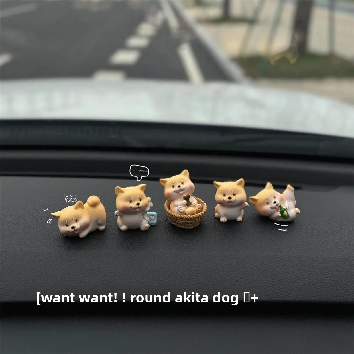 

Cute Cartoon Akita Inu Mini Dog Car Decor Dashboard Ornament for Car Interior Accessories