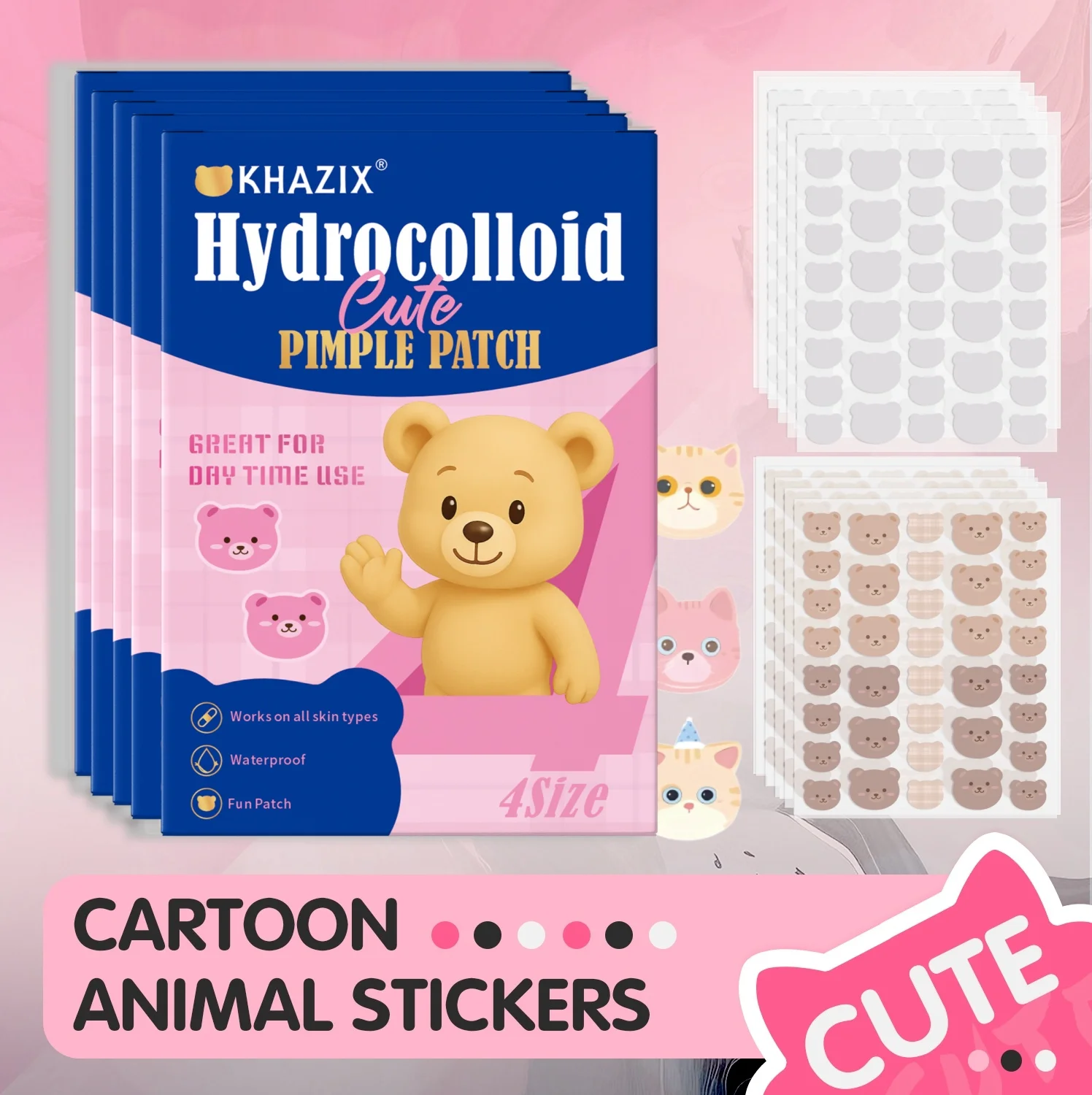 720 pieces of cartoon facial acne patches, concealer, acne patch and pimples patch, ultra-thin and breathable image 3