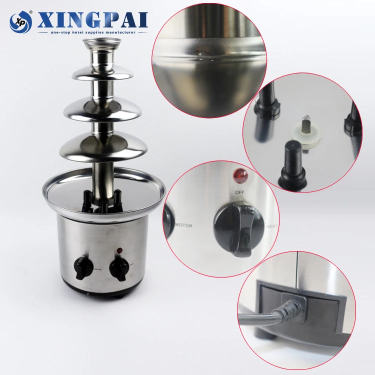 Buffet Equipment Stainless Steel Melt Tower Waterfall Melt Machine 4 Tier Chocolate Fountain For Wedding Party