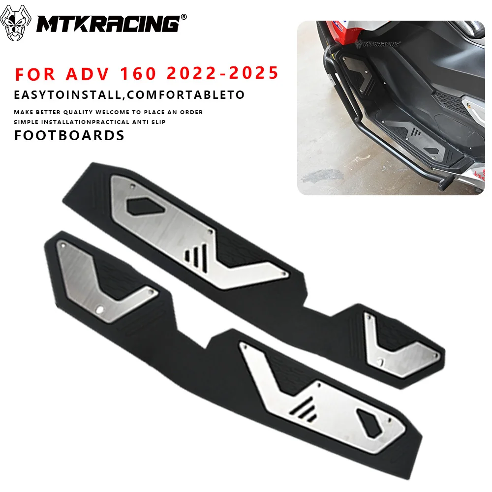 

MTKRACING For HONDA ADV 160 2022-2025 Motorcycle Footrest Footboard Step Floorboards Pegs Anti Slip Foot Mats Pedal