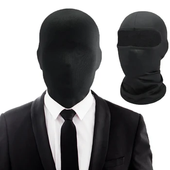 Máscara facial negra sin agujeros, gorro tipo jersey, cubierta para la cabeza para mujeres y hombres, gorro táctico del ejército Cs, pasamontañas, máscara de esquí para motocicleta, regalo de Halloween