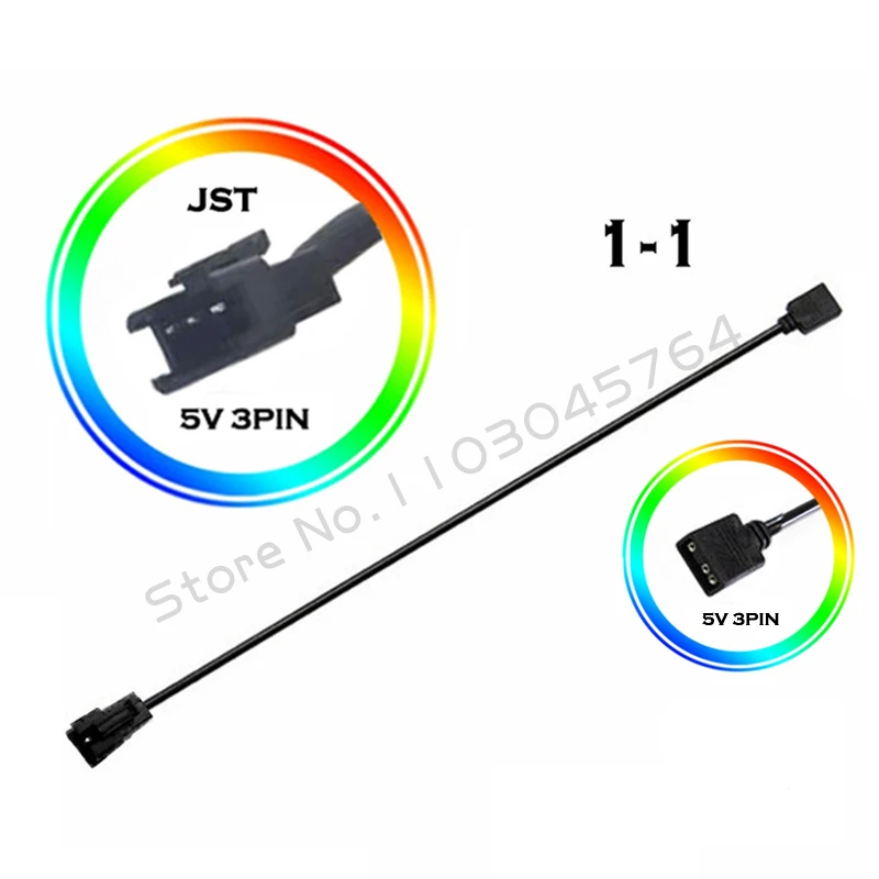 JST SM Adapter Cable RGB Transfer 4Pin 3Pin ARGB JST-3P SM3P JST-4P SM4P EL Wire Cord Male/Female MB AURA SYNC Line