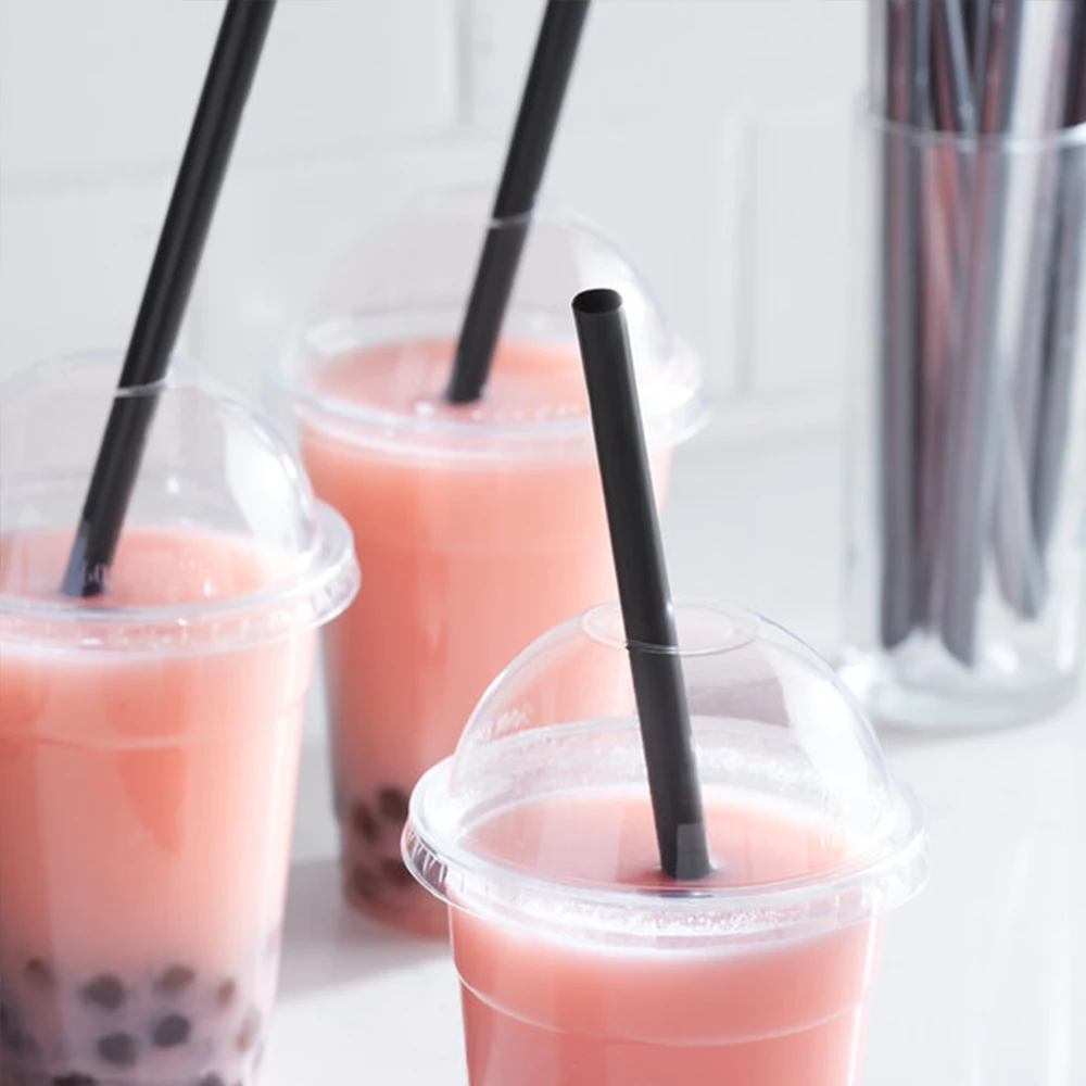 50/600Pc Black Jumbo Smoothie Straws Drinking Straws Large Bubble Tea Milkshake MilkTea Straws Party Wedding Bar Home Accessory