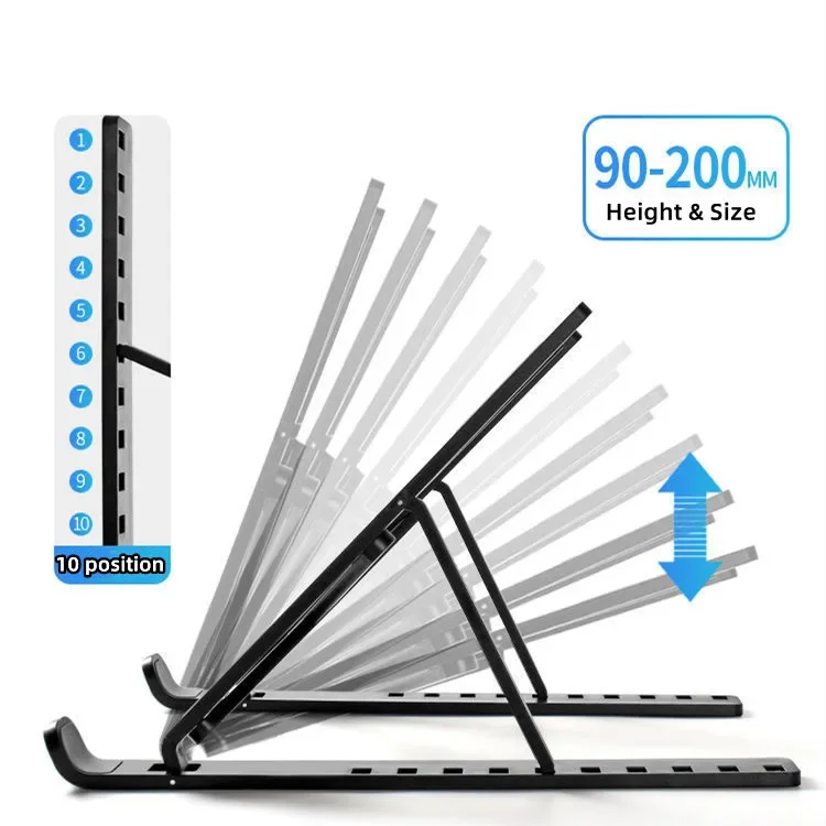 Foldable Laptop Stand 10 Levels Adjustable Portable Notebook Bracket Support Base ABS Holder for Lenovo Iphone Macbook Air Pro