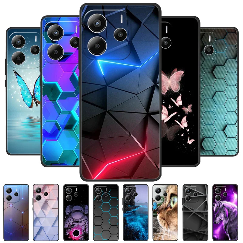 สําหรับ Xiaomi Redmi หมายเหตุ 14 4G กรณีทาสีโทรศัพท์ซิลิคอนปกหลังสําหรับ Redmi หมายเหตุ 14 4G ยุโรปหรือ Glabal กรณีป้องกัน