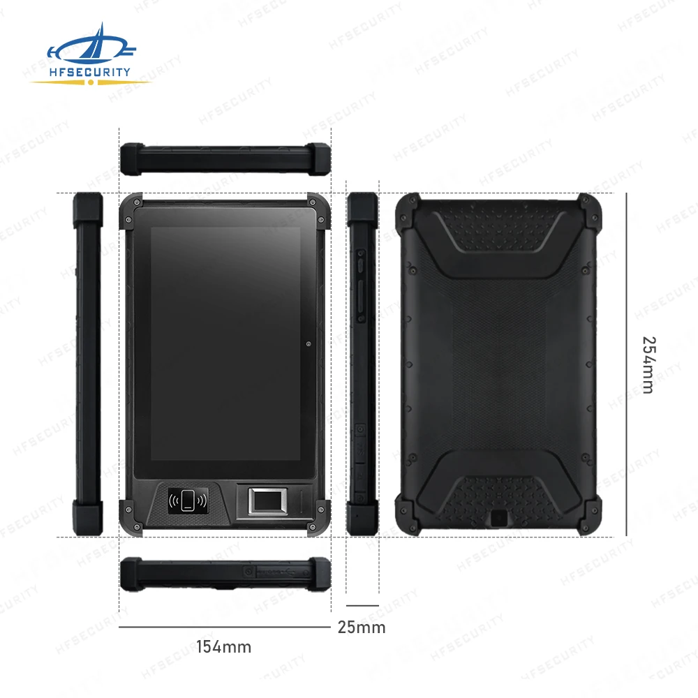 FP08 Biometric อุปกรณ์มือถือ 8 นิ้ว Android แท็บเล็ตที่ทนทาน RFID 4G ฟรี Biometric ทนทานลายนิ้วมือแท็บเล็ต Android 11