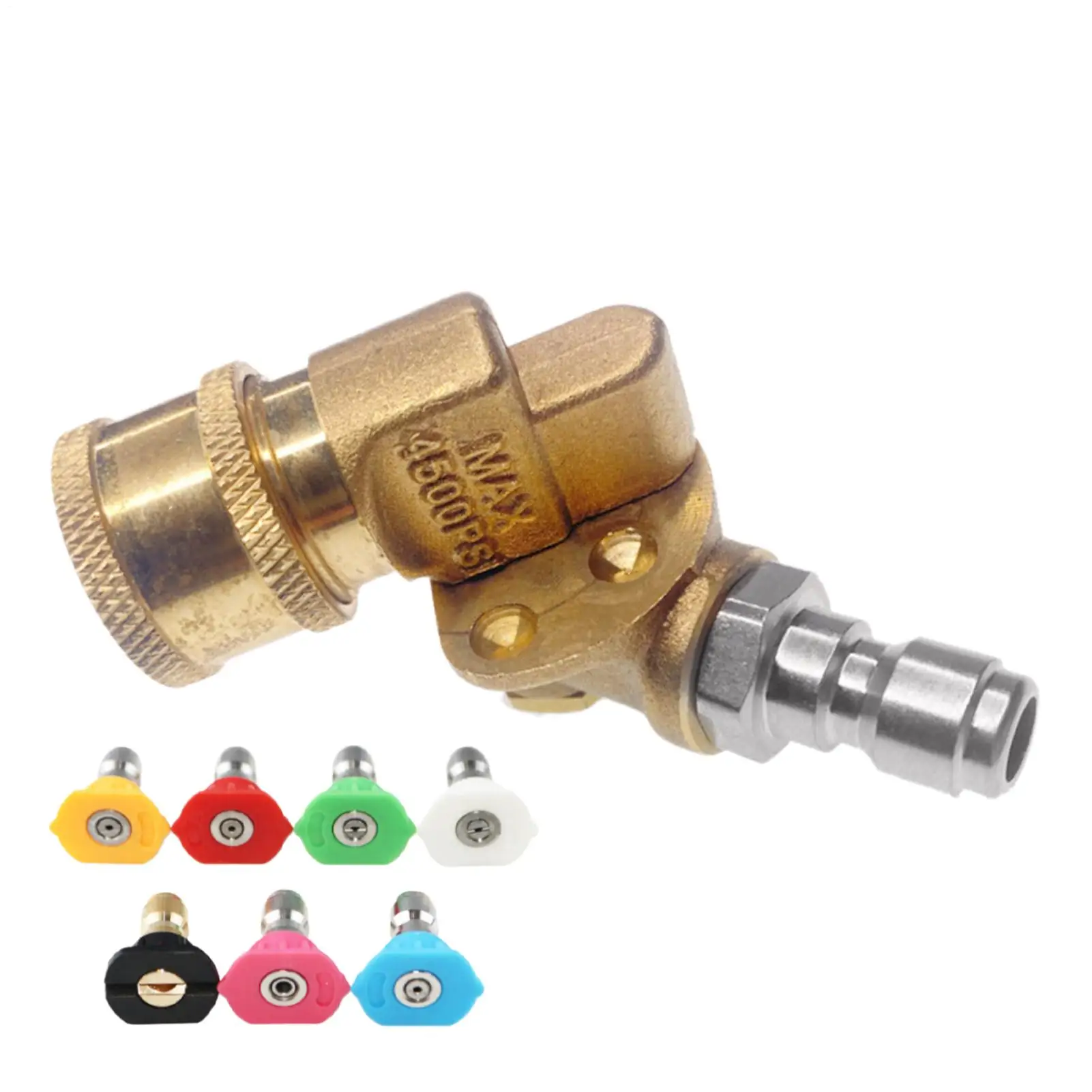 Pressure Washer Quick Connect Rotating Nozzle Adapter Set 7-speed 240 Degree Adjustable Rotating 7 Spray Patterns Accessories