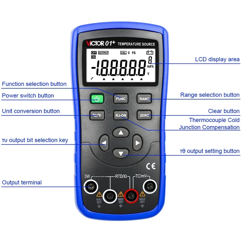 RUOSHUI 01S Temperature Calibrator High Precision Output Temperature Verification Detector User Calibration Source Thermocouple