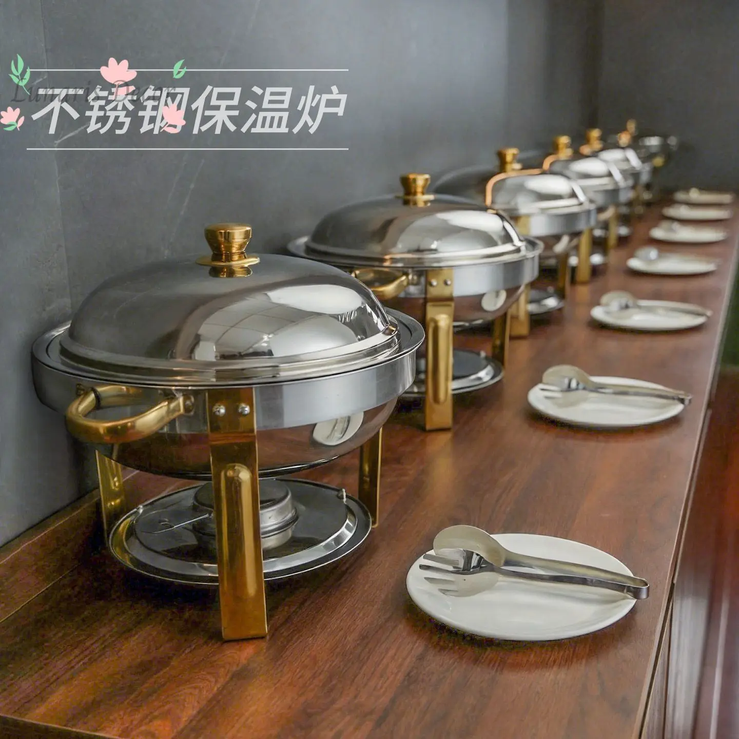 Stainless Steel Chafing Dish Commercial Buffet Food Warmer Hotel Catering Heating Insulation Pot For Restaurant Wedding Banquet