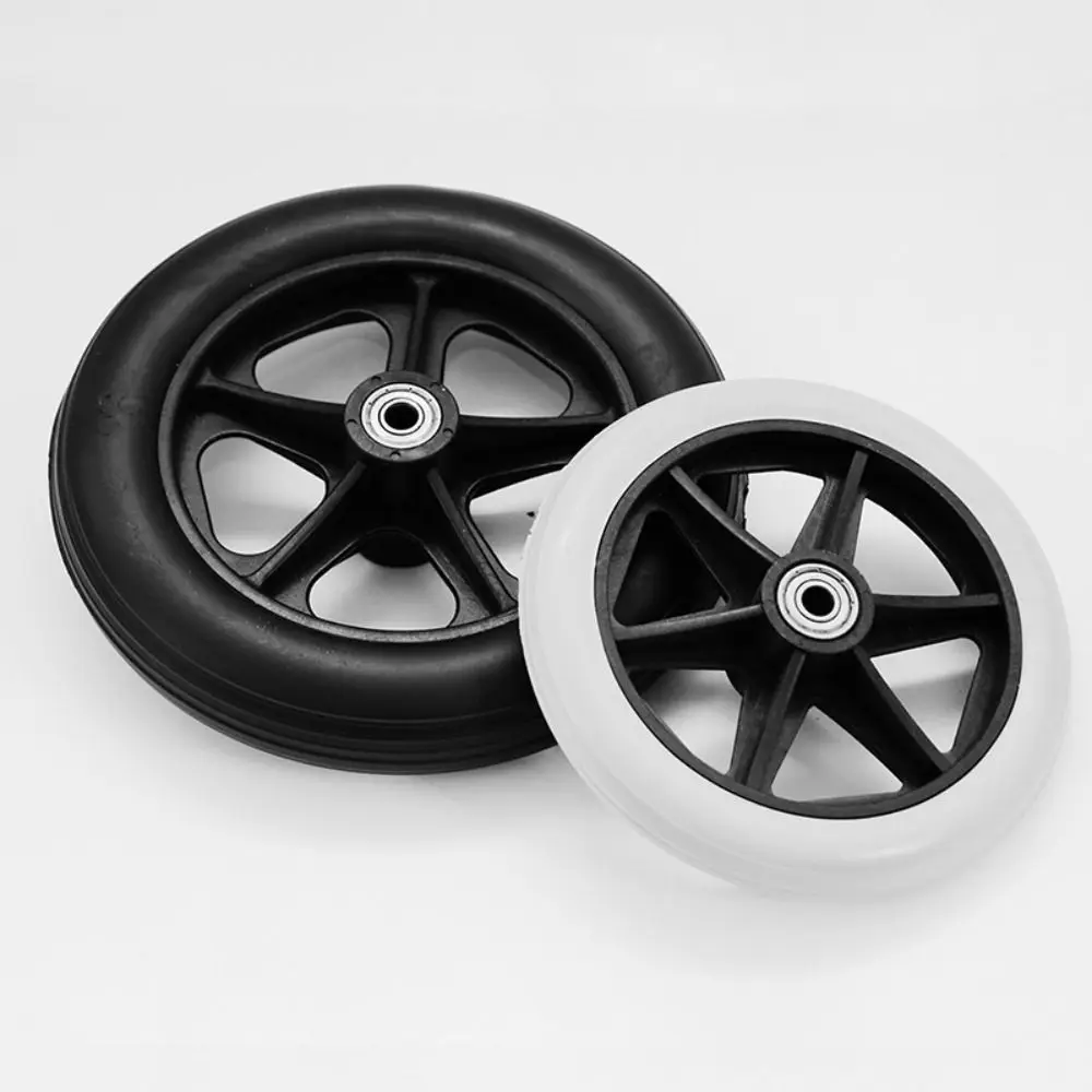 8 Inch Wheels Wheelchair Front Castor Smooth Flexible Heavy Duty Replacement Wheels Durable Rubber Anti Slip Solid Tire Wheel