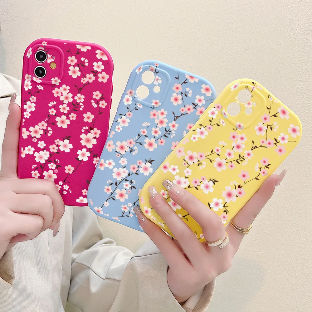 Shockproof Soft Case For iPhone 11 Case iPhone 15 13 12 14 Pro XS Max 7 8 Plus X XR SE 2020 Funda Flower Spike Candy Color Cover