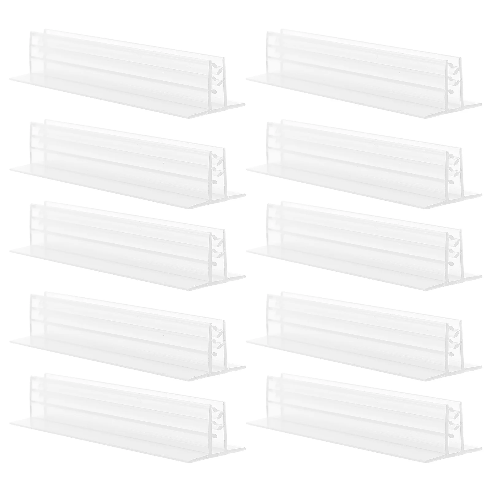 

10 Pcs Ad Folder Poster Display Rack Advertising Clip Shelf Clamp for Labels Trash Can Pvc Stand Clear Shelves Bin