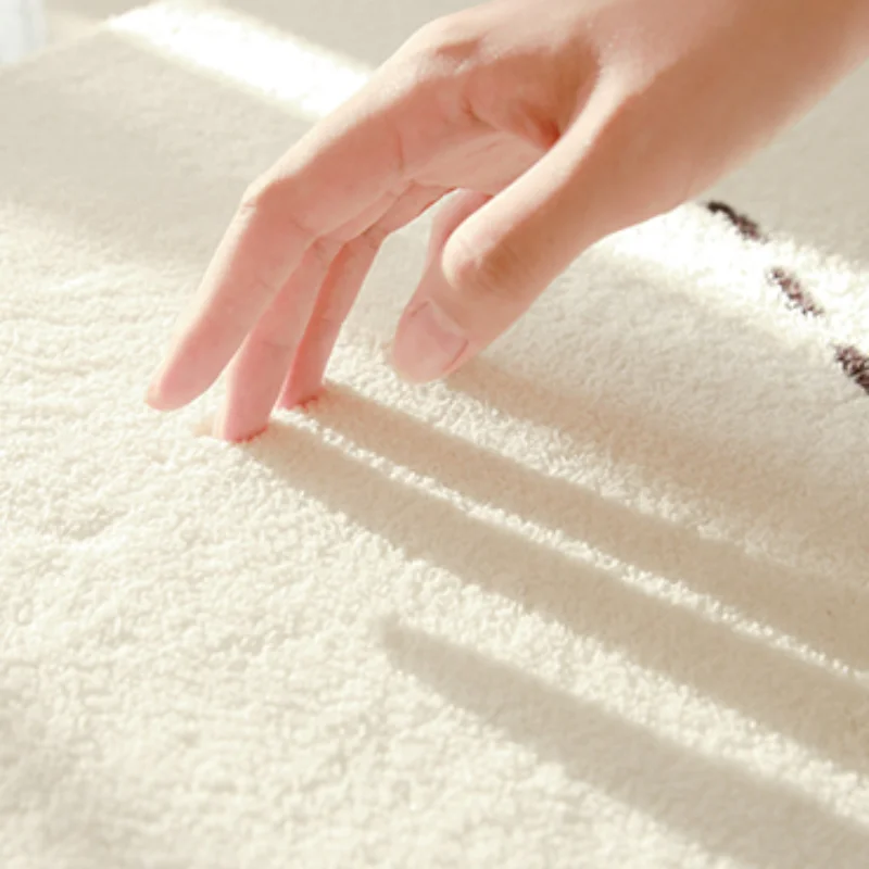 French Cream Plush Floor Mat Minimalist Rugs for Bedroom Fluffy Soft Living Room Decoration Carpet Thicken Anti-slip Bedside Rug