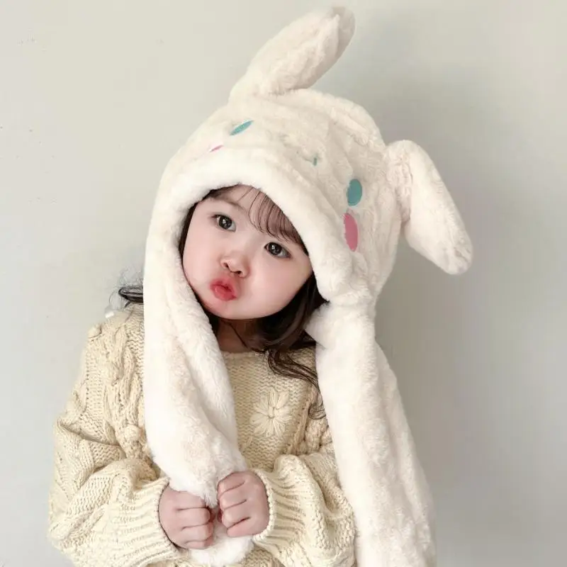 

Зимняя плюшевая шапка My Melody Cinnamoroll с подвижными ушками, мультяшная, аниме, кавайная, теплая, мягкая, аксессуар для Хэллоуина, подарок