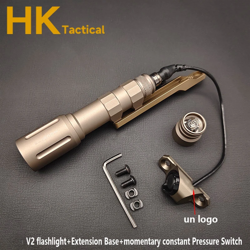 

Sotac V2 Flashlight With Hot Button Mlok Keymod Pressure Switch and Extension Bracket Tactical Airsoft Scout Hunting Light