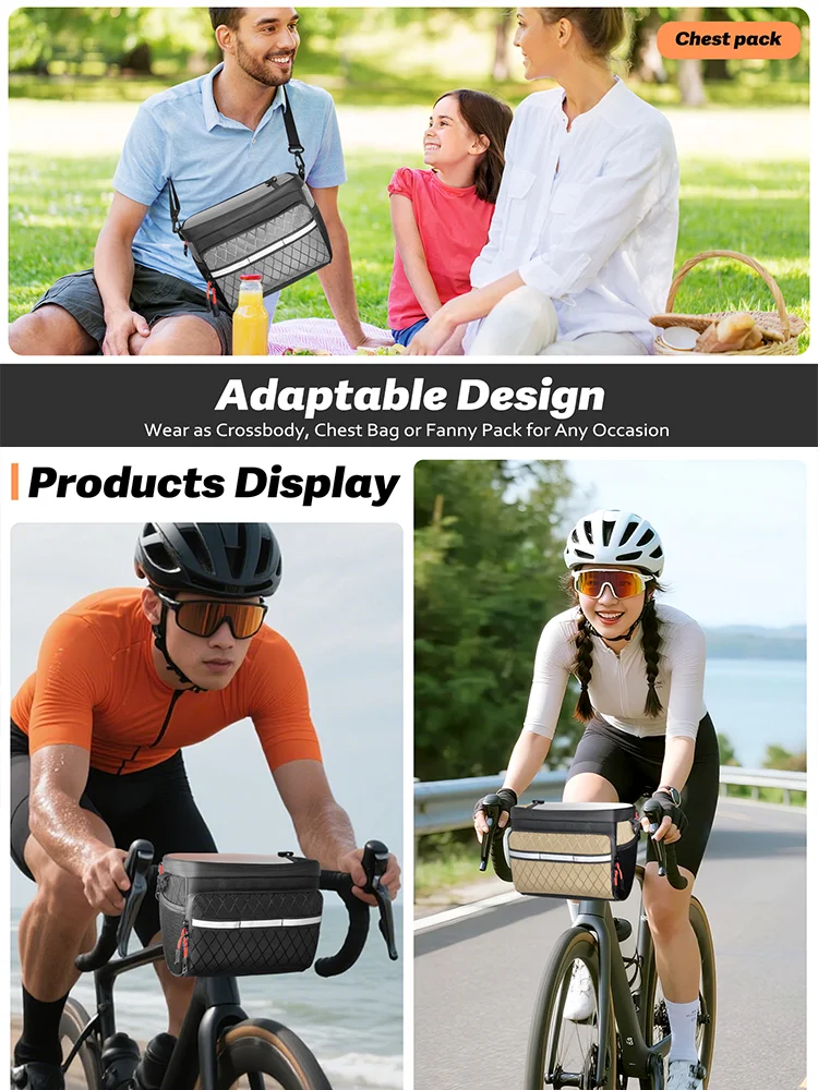 AliExpress NONE New6L Bicycle Front Bag Multifunctional Large Capacity Insulated Touchscreen Bicycle Basket Outdoor Multi-Pocket Bike Accessorie