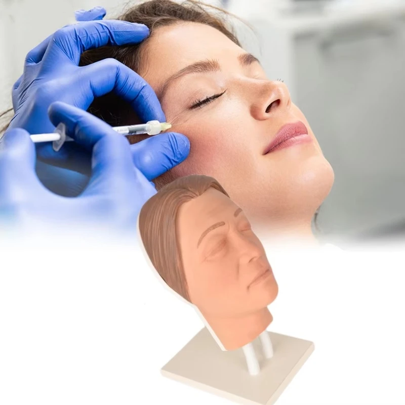 Asian Mannequin Head Facial Injection Manikin Silicone Mannequin Head Injection Simulator Female Face Model for Training Use