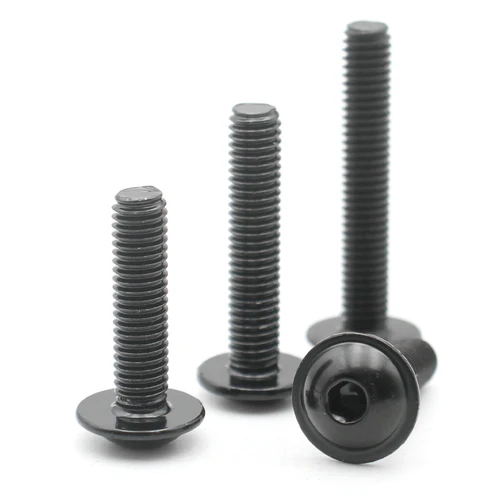 Imagen 2 del producto 2-40 Uds M2.5 M3 M4 M5 M6 M8 M10 negro 304 cabeza redonda hexagonal de acero inoxidable con arandela tornillo para sujetadores