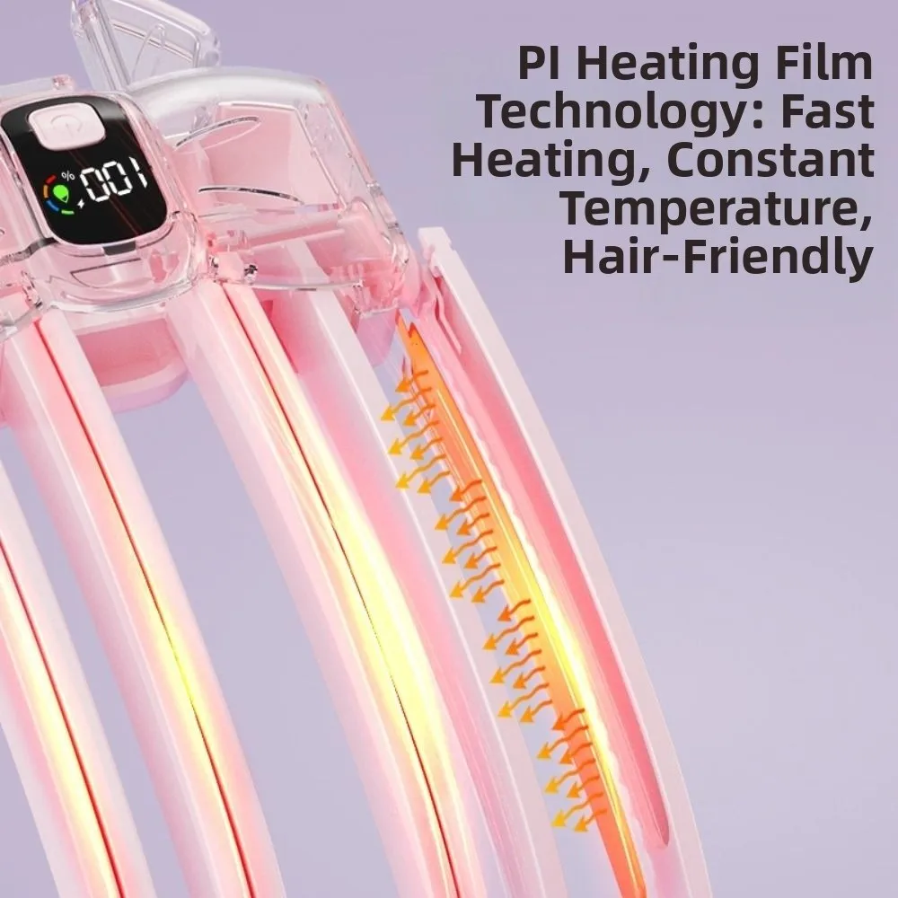 Rechargeable Heated Hairpin High Crown Seamless Design Volumizing Bangs Clip Wireless Curling Fixed Shape Electric Hair Clips