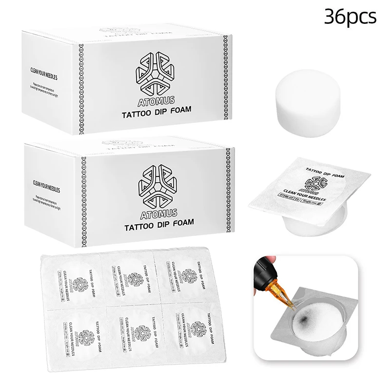 Steriliseren Tattoo Wegwerp Dip Foam Sponge Dip Cup Caps voor naald- en tipspoeling Tattoo Clean Accessoires