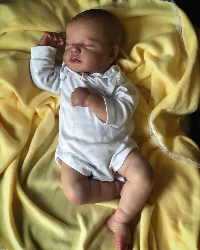 NPK 50CM nowonarodzone dziecko realistyczne prawdziwe miękkie w dotyku wysokiej jakości kolekcjonerska sztuka Reborn Doll z ręcznie rysowaniem włosów lalka LouLou