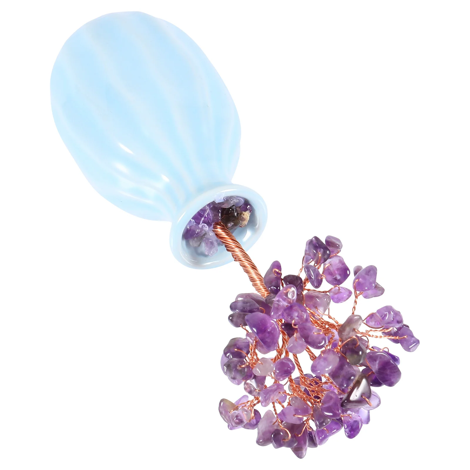 

Tree of Life Ornament Feng Shui Desktop Decor Decoration Crystal Money Fortune Purple Home