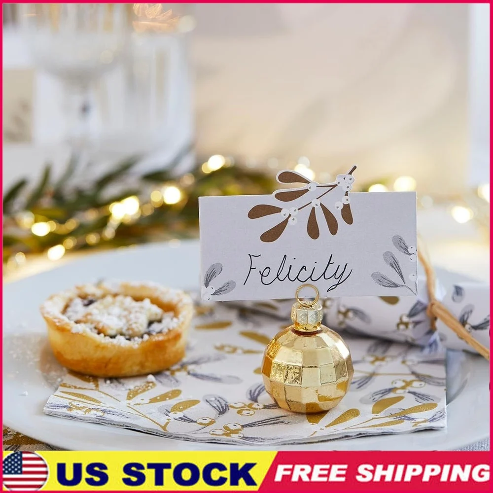 

6 Pack Reusable Gold Disco Ball Glass Place Card Holders Festive Table Decorations Christmas Dinner Wedding Parties