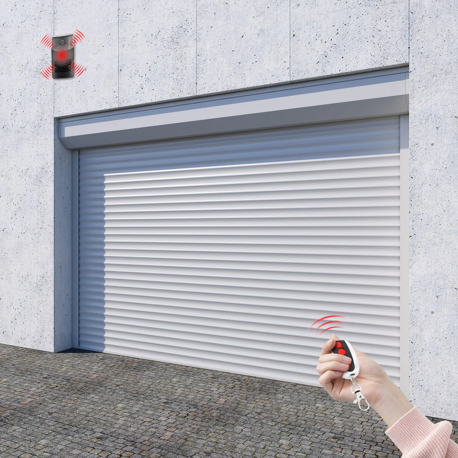 

110V Automatic Roller Door Opener,80W Electric Roll Up Garage Door Opener W/Control Box,Door Opening Motor Pulling Force