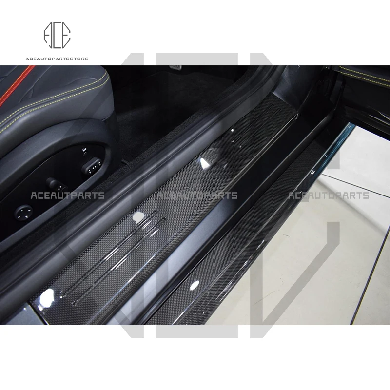 OEM Style Auto Door Sill Scuff Plate Welcome Pedal threshold pedal For Ferrari 812 Real Carbon Fiber Car Accessories