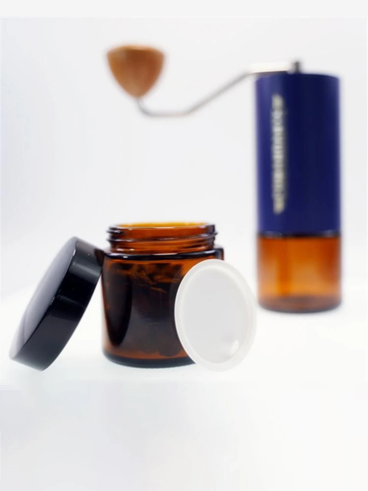 Portable Glass Jar 130ml Coffee Beans Storage Tank Coffee Grinder Coffee Powder Container Thickened Glass Seal Cans Sealed Jar