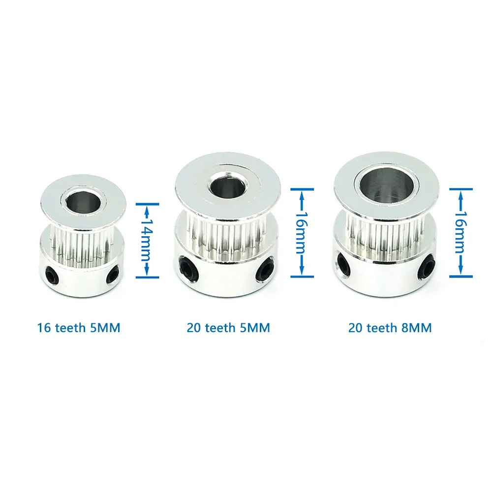 GT2 20Teeth 16 Teeth 20 Teeth Bore 5mm/8mm Timing Alumium Pulley Fit For GT2-6mm Open Timing Belt For 3D Printer