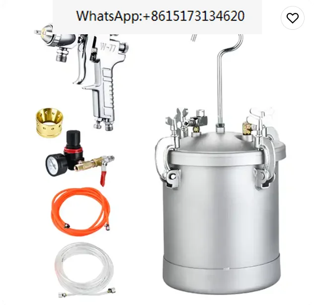 VEVOR 2.5Gal High Pressure Paint Pot Feed Spray Gun 1.5mm Nozzle Paint Sprayer 10L Capacity Home Commercial Painting Coating