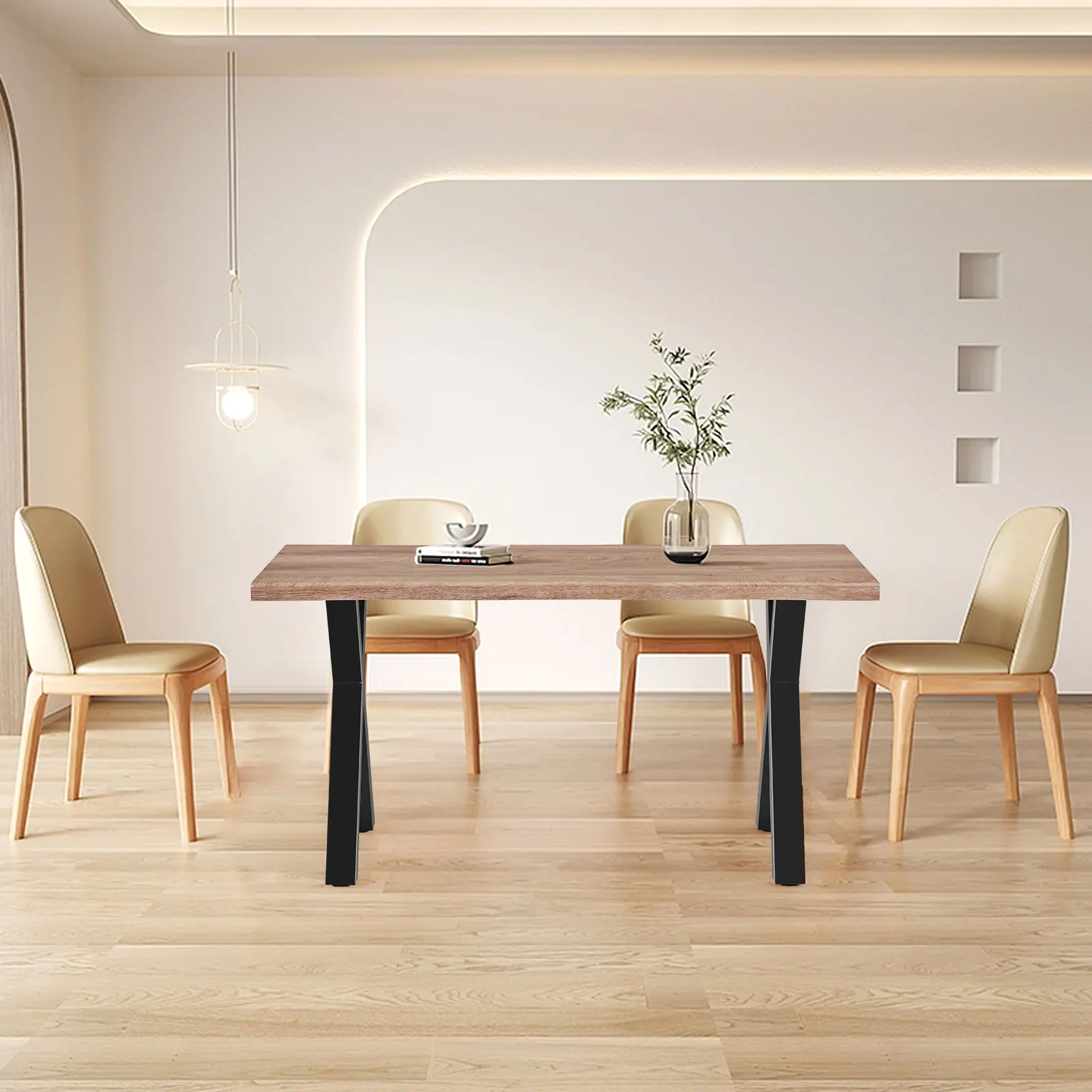 Dining table 120x70x76cm 4cm thick patchwork structure natural touch polished surface wavy edges