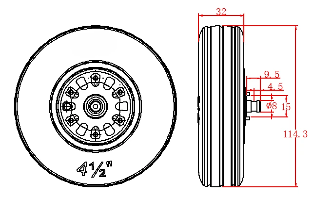 115Mm 4.5 inch brake wheels