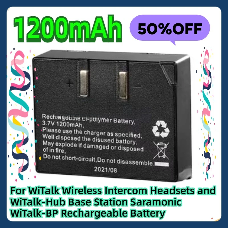

For WiTalk Wireless Intercom Headsets and WiTalk-Hub Base Station Saramonic WiTalk-BP Rechargeable Battery