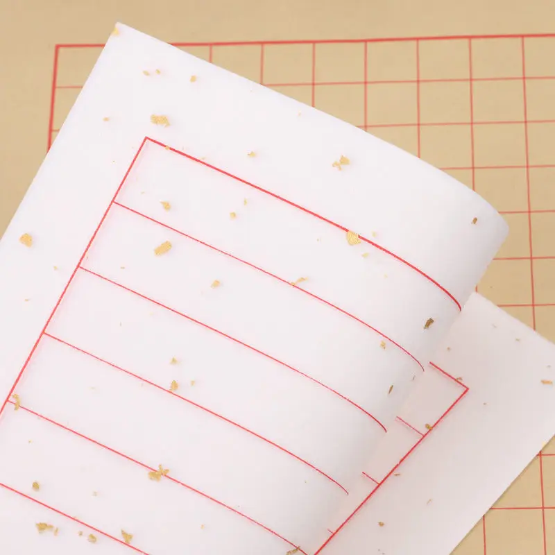 Letterhead Xuan Paper Calligraphy Brush Small Regular Script Half Ripe Rice Paper Vintage Vertical Griding Bamboo Xuan Paper Ink