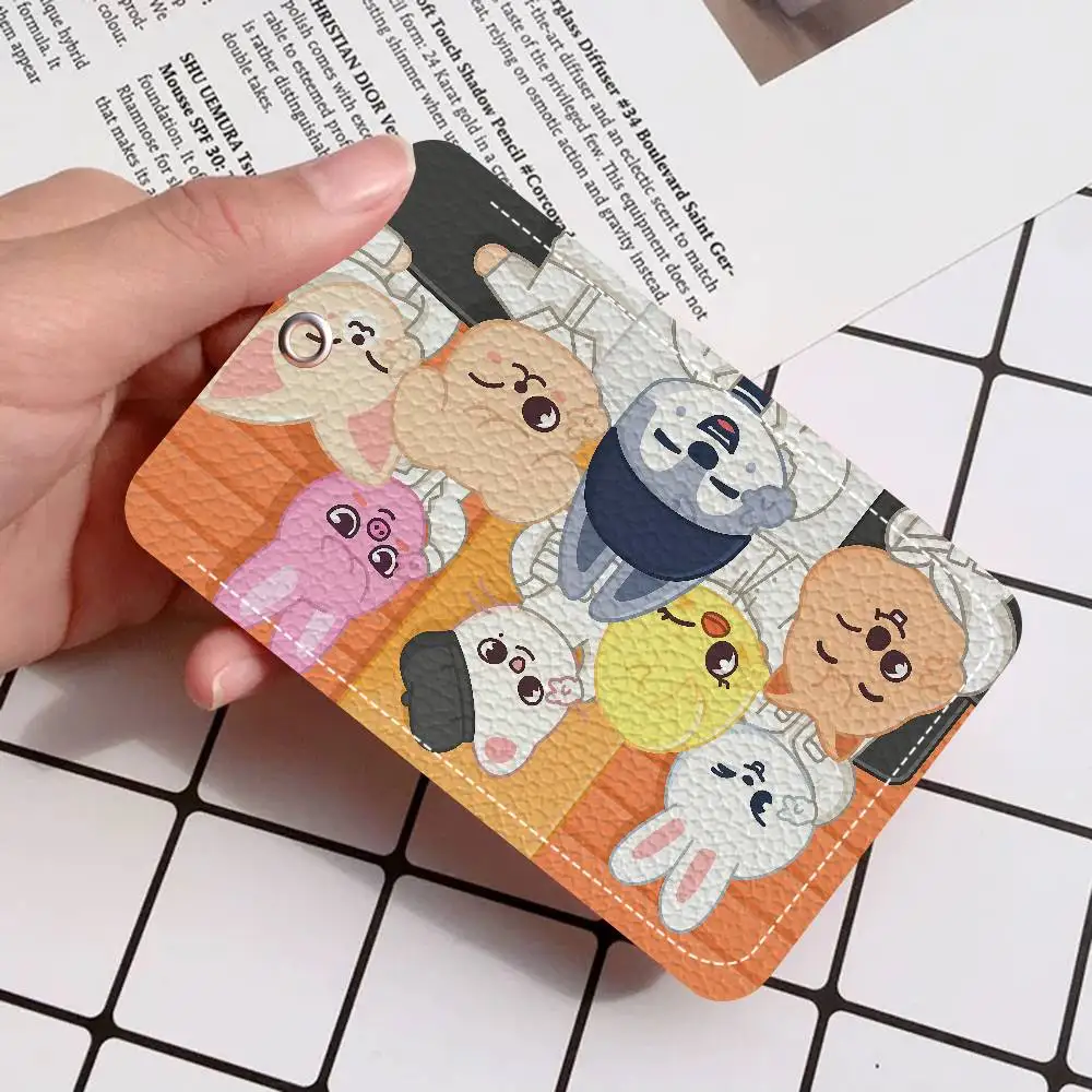 K-Kpop Stray K-Kids S-Skzoos Holder Keychain With Keychain For Access Card Bus Pass & Card Credit ID Bank Card Protective Case