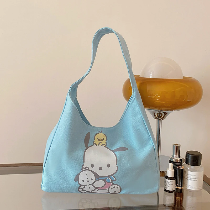 Kawaii Sanrio Kuromi My Melody Hello Kitty Pochacco Shoulder Bag Cute Cartoon Y2K Fashion Underarm Handbag Birthday Gift Girls