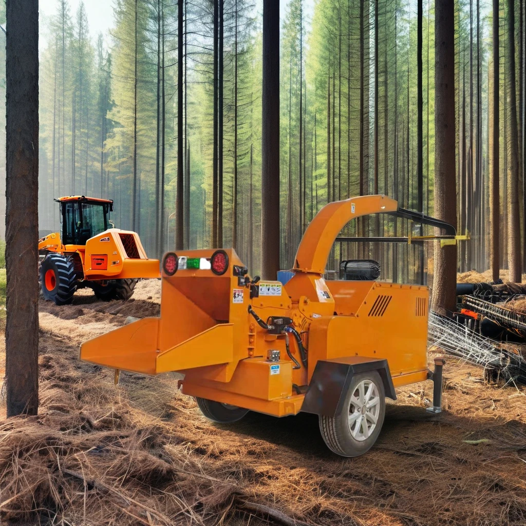 forestry machinery Larger Processing Capacity Self Feeding Diesel Wood Chopper hydraulic Shredder Tree Branch Chipper