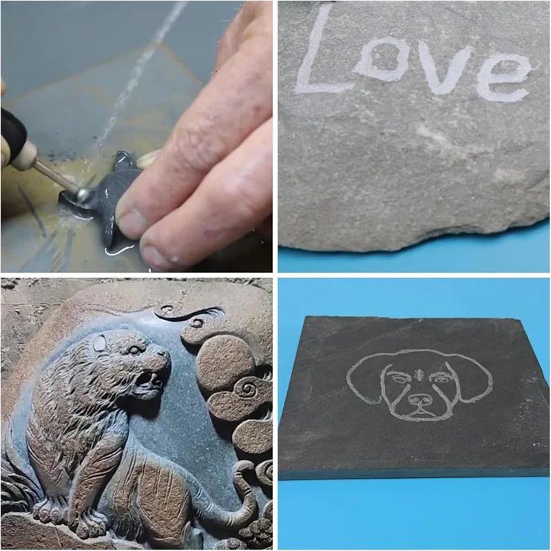 PORK-20Pcs 60-Körnung Diamant Grinder Bit Schaft Kompatibel Für Stein Glas Harz Porzellan Quarz Glasur Stahl schnitzen